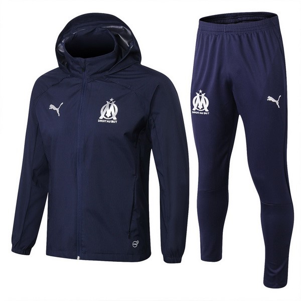 Windjacke Set Komplett Marseille 2018-19 Blau Fussballtrikots Günstig